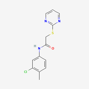 molecular formula C13H12ClN3OS B4761353 N-(3-chloro-4-methylphenyl)-2-(2-pyrimidinylthio)acetamide 