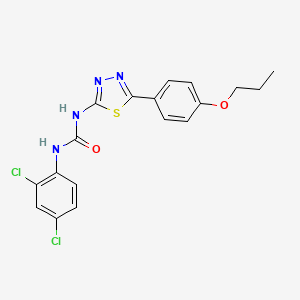 molecular formula C18H16Cl2N4O2S B4761355 N-(2,4-dichlorophenyl)-N'-[5-(4-propoxyphenyl)-1,3,4-thiadiazol-2-yl]urea 