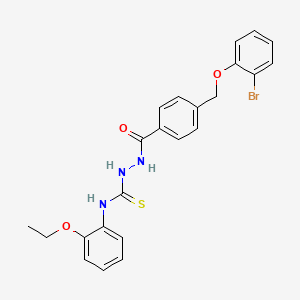 molecular formula C23H22BrN3O3S B4761365 2-{4-[(2-bromophenoxy)methyl]benzoyl}-N-(2-ethoxyphenyl)hydrazinecarbothioamide 