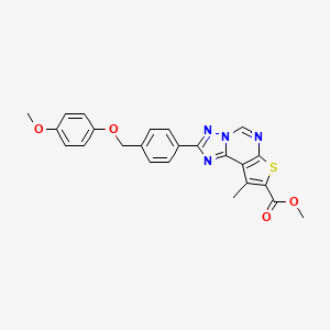 methyl 2-{4-[(4-methoxyphenoxy)methyl]phenyl}-9-methylthieno[3,2-e][1,2,4]triazolo[1,5-c]pyrimidine-8-carboxylate