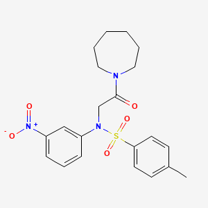 molecular formula C21H25N3O5S B4761379 N-[2-(1-azepanyl)-2-oxoethyl]-4-methyl-N-(3-nitrophenyl)benzenesulfonamide 