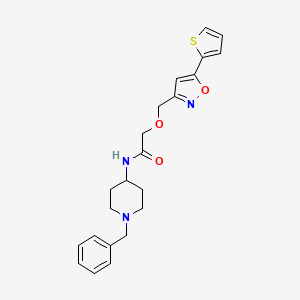 molecular formula C22H25N3O3S B4761386 N-(1-benzyl-4-piperidinyl)-2-{[5-(2-thienyl)-3-isoxazolyl]methoxy}acetamide 