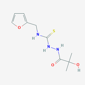 molecular formula C10H15N3O3S B4761387 N-(2-furylmethyl)-2-(2-hydroxy-2-methylpropanoyl)hydrazinecarbothioamide 