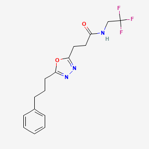 molecular formula C16H18F3N3O2 B4761406 3-[5-(3-phenylpropyl)-1,3,4-oxadiazol-2-yl]-N-(2,2,2-trifluoroethyl)propanamide 