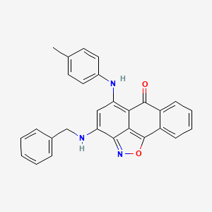 molecular formula C28H21N3O2 B4761409 3-(benzylamino)-5-[(4-methylphenyl)amino]-6H-anthra[1,9-cd]isoxazol-6-one 
