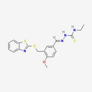 molecular formula C19H20N4OS3 B4761434 3-[(1,3-benzothiazol-2-ylthio)methyl]-4-methoxybenzaldehyde N-ethylthiosemicarbazone 