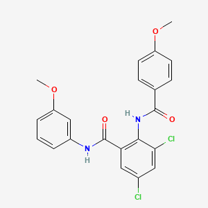 molecular formula C22H18Cl2N2O4 B4761498 3,5-dichloro-2-[(4-methoxybenzoyl)amino]-N-(3-methoxyphenyl)benzamide 