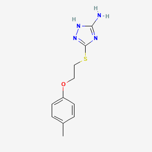 molecular formula C11H14N4OS B4761508 5-{[2-(4-methylphenoxy)ethyl]thio}-4H-1,2,4-triazol-3-amine 