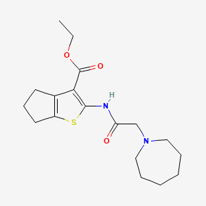 molecular formula C18H26N2O3S B4761520 ethyl 2-[(1-azepanylacetyl)amino]-5,6-dihydro-4H-cyclopenta[b]thiophene-3-carboxylate 