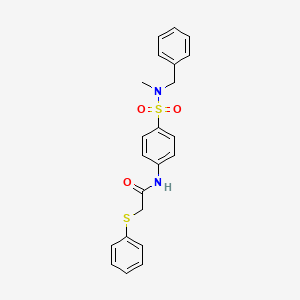 molecular formula C22H22N2O3S2 B4761538 N-(4-{[benzyl(methyl)amino]sulfonyl}phenyl)-2-(phenylthio)acetamide 