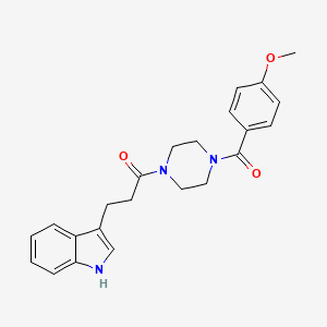 molecular formula C23H25N3O3 B4761549 3-{3-[4-(4-methoxybenzoyl)-1-piperazinyl]-3-oxopropyl}-1H-indole 