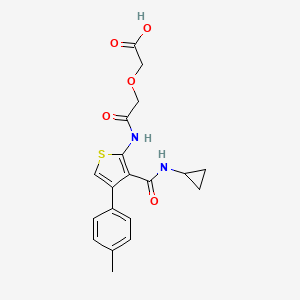 molecular formula C19H20N2O5S B4761552 (2-{[3-[(cyclopropylamino)carbonyl]-4-(4-methylphenyl)-2-thienyl]amino}-2-oxoethoxy)acetic acid 