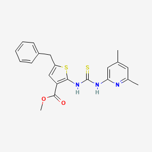 molecular formula C21H21N3O2S2 B4761575 methyl 5-benzyl-2-({[(4,6-dimethyl-2-pyridinyl)amino]carbonothioyl}amino)-3-thiophenecarboxylate 