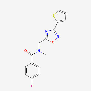 molecular formula C15H12FN3O2S B4761577 4-fluoro-N-methyl-N-{[3-(2-thienyl)-1,2,4-oxadiazol-5-yl]methyl}benzamide 
