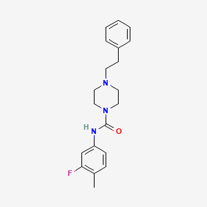 molecular formula C20H24FN3O B4761594 N-(3-fluoro-4-methylphenyl)-4-(2-phenylethyl)-1-piperazinecarboxamide 