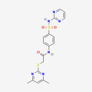 molecular formula C18H18N6O3S2 B4761614 2-[(4,6-dimethyl-2-pyrimidinyl)thio]-N-{4-[(2-pyrimidinylamino)sulfonyl]phenyl}acetamide 