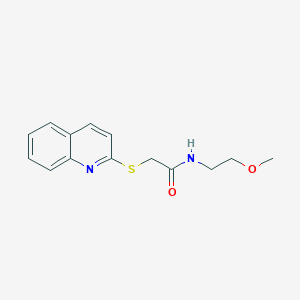 molecular formula C14H16N2O2S B4761620 N-(2-methoxyethyl)-2-(2-quinolinylthio)acetamide 