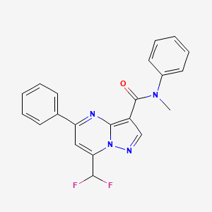 molecular formula C21H16F2N4O B4761621 7-(difluoromethyl)-N-methyl-N,5-diphenylpyrazolo[1,5-a]pyrimidine-3-carboxamide 