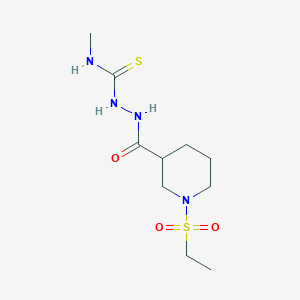 molecular formula C10H20N4O3S2 B4761639 2-{[1-(ethylsulfonyl)-3-piperidinyl]carbonyl}-N-methylhydrazinecarbothioamide 