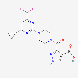 3-({4-[4-cyclopropyl-6-(difluoromethyl)-2-pyrimidinyl]-1-piperazinyl}carbonyl)-1-methyl-1H-pyrazole-4-carboxylic acid