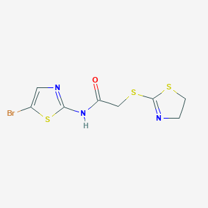 molecular formula C8H8BrN3OS3 B4761679 N-(5-bromo-1,3-thiazol-2-yl)-2-(4,5-dihydro-1,3-thiazol-2-ylthio)acetamide 