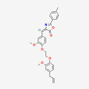 molecular formula C30H29NO6 B4761694 4-{4-[2-(4-allyl-2-methoxyphenoxy)ethoxy]-3-methoxybenzylidene}-2-(4-methylphenyl)-1,3-oxazol-5(4H)-one 