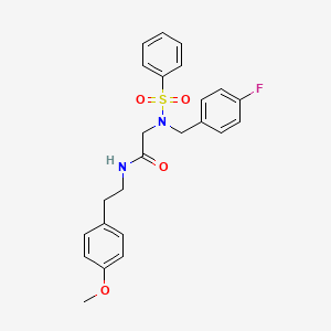 molecular formula C24H25FN2O4S B4761702 N~2~-(4-fluorobenzyl)-N~1~-[2-(4-methoxyphenyl)ethyl]-N~2~-(phenylsulfonyl)glycinamide 