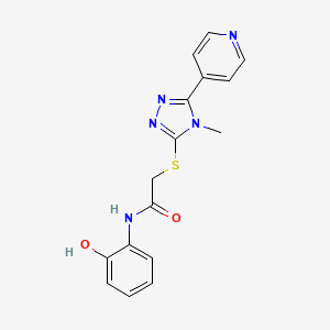 molecular formula C16H15N5O2S B4761726 N-(2-hydroxyphenyl)-2-{[4-methyl-5-(4-pyridinyl)-4H-1,2,4-triazol-3-yl]thio}acetamide 