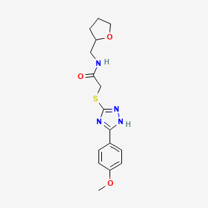 2-{[5-(4-methoxyphenyl)-4H-1,2,4-triazol-3-yl]thio}-N-(tetrahydro-2-furanylmethyl)acetamide