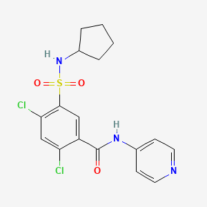 2,4-dichloro-5-[(cyclopentylamino)sulfonyl]-N-4-pyridinylbenzamide