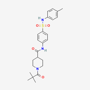 molecular formula C24H31N3O4S B4761753 1-(2,2-dimethylpropanoyl)-N-(4-{[(4-methylphenyl)amino]sulfonyl}phenyl)-4-piperidinecarboxamide 