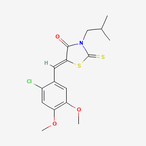 molecular formula C16H18ClNO3S2 B4761757 5-(2-chloro-4,5-dimethoxybenzylidene)-3-isobutyl-2-thioxo-1,3-thiazolidin-4-one 