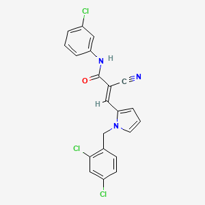molecular formula C21H14Cl3N3O B4761764 N-(3-chlorophenyl)-2-cyano-3-[1-(2,4-dichlorobenzyl)-1H-pyrrol-2-yl]acrylamide 