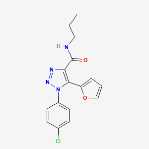 molecular formula C16H15ClN4O2 B4761775 1-(4-chlorophenyl)-5-(2-furyl)-N-propyl-1H-1,2,3-triazole-4-carboxamide 