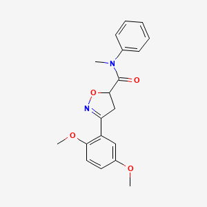 molecular formula C19H20N2O4 B4761831 3-(2,5-dimethoxyphenyl)-N-methyl-N-phenyl-4,5-dihydro-5-isoxazolecarboxamide 