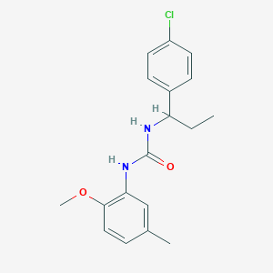 molecular formula C18H21ClN2O2 B4761842 N-[1-(4-chlorophenyl)propyl]-N'-(2-methoxy-5-methylphenyl)urea 
