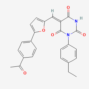molecular formula C25H20N2O5 B4761862 5-{[5-(4-acetylphenyl)-2-furyl]methylene}-1-(4-ethylphenyl)-2,4,6(1H,3H,5H)-pyrimidinetrione 