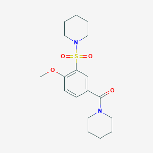 molecular formula C18H26N2O4S B4761870 1-{[2-methoxy-5-(1-piperidinylcarbonyl)phenyl]sulfonyl}piperidine 