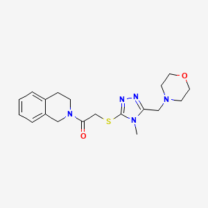 molecular formula C19H25N5O2S B4761873 2-({[4-methyl-5-(4-morpholinylmethyl)-4H-1,2,4-triazol-3-yl]thio}acetyl)-1,2,3,4-tetrahydroisoquinoline 