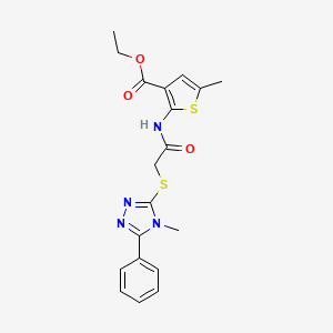 ethyl 5-methyl-2-({[(4-methyl-5-phenyl-4H-1,2,4-triazol-3-yl)thio]acetyl}amino)-3-thiophenecarboxylate