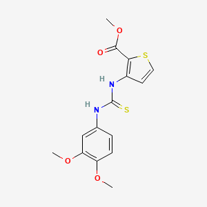 molecular formula C15H16N2O4S2 B4761901 methyl 3-({[(3,4-dimethoxyphenyl)amino]carbonothioyl}amino)-2-thiophenecarboxylate 