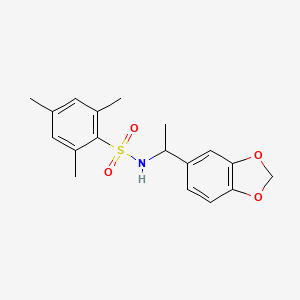 molecular formula C18H21NO4S B4761905 N-[1-(1,3-benzodioxol-5-yl)ethyl]-2,4,6-trimethylbenzenesulfonamide 