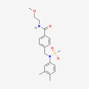 molecular formula C20H26N2O4S B4761918 4-{[(3,4-dimethylphenyl)(methylsulfonyl)amino]methyl}-N-(2-methoxyethyl)benzamide 