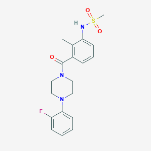 molecular formula C19H22FN3O3S B4761920 N-(3-{[4-(2-fluorophenyl)-1-piperazinyl]carbonyl}-2-methylphenyl)methanesulfonamide 