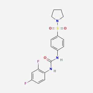 molecular formula C17H17F2N3O3S B4761934 N-(2,4-difluorophenyl)-N'-[4-(1-pyrrolidinylsulfonyl)phenyl]urea 
