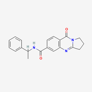molecular formula C20H19N3O2 B4761948 9-oxo-N-(1-phenylethyl)-1,2,3,9-tetrahydropyrrolo[2,1-b]quinazoline-6-carboxamide 