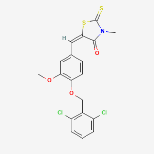 molecular formula C19H15Cl2NO3S2 B4761956 5-{4-[(2,6-dichlorobenzyl)oxy]-3-methoxybenzylidene}-3-methyl-2-thioxo-1,3-thiazolidin-4-one 
