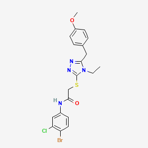 molecular formula C20H20BrClN4O2S B4761969 N-(4-bromo-3-chlorophenyl)-2-{[4-ethyl-5-(4-methoxybenzyl)-4H-1,2,4-triazol-3-yl]thio}acetamide 