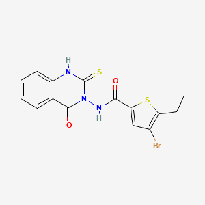 molecular formula C15H12BrN3O2S2 B4762000 4-bromo-5-ethyl-N-(2-mercapto-4-oxo-3(4H)-quinazolinyl)-2-thiophenecarboxamide 