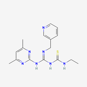 molecular formula C16H21N7S B4762030 N-{[(4,6-dimethyl-2-pyrimidinyl)amino][(3-pyridinylmethyl)amino]methylene}-N'-ethylthiourea 